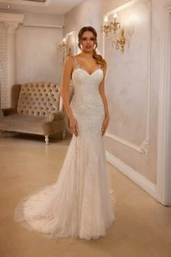 Robe De Mariée Sirène Dos Dentelle -Soiree Blanche Boutique Ginevra444