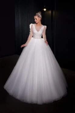 Robe De Mariée Trapèze Blanche 8 Robe De Mariée Trapèze Blanche -Soiree Blanche Boutique Hortense1