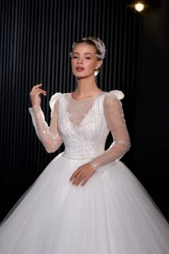 Robe De Mariée Trapèze Blanche 7 Robe De Mariée Trapèze Blanche -Soiree Blanche Boutique Hortense3