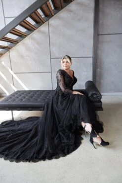 Robe De Mariée Noire Tulle 5 Robe De Mariée Noire Tulle -Soiree Blanche Boutique IMG 8113