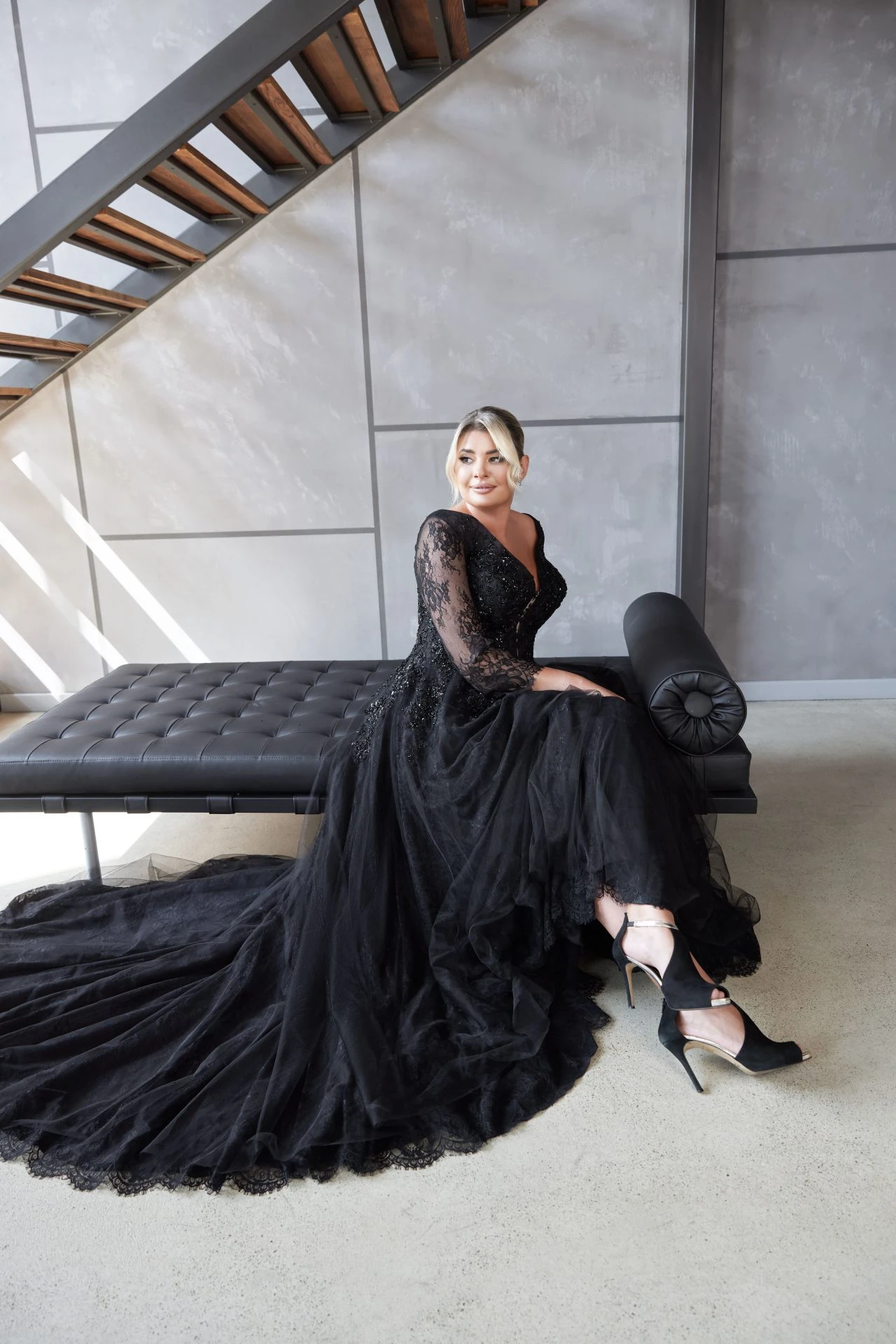 Robe De Mariée Noire Tulle Robe De Mariée Noire Tulle -Soiree Blanche Boutique IMG 8113