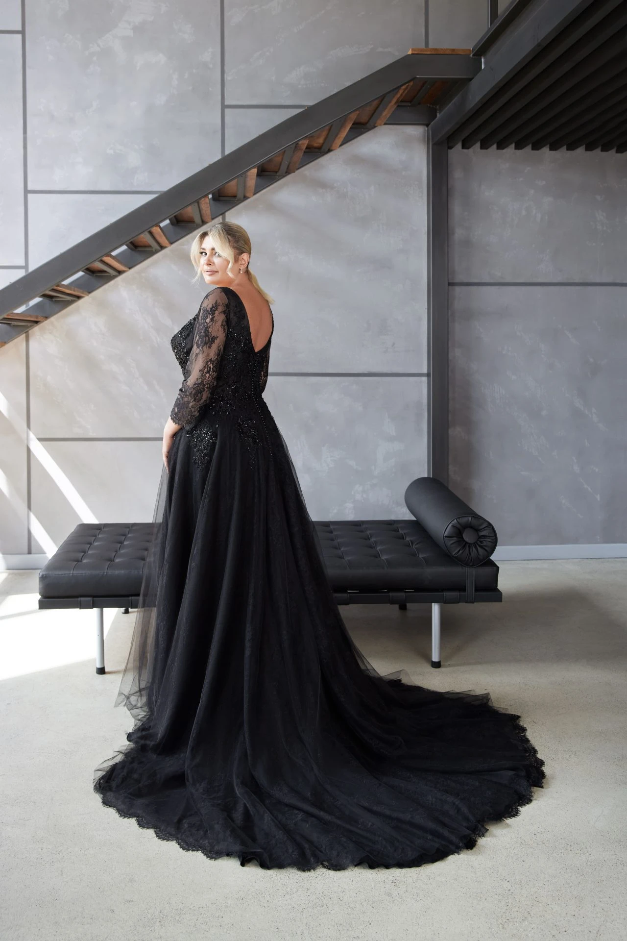 Robe De Mariée Noire Tulle Robe De Mariée Noire Tulle -Soiree Blanche Boutique IMG 8136