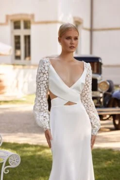 Robe De Mariée Simple Illusion Blanche -Soiree Blanche Boutique IMG 8563202