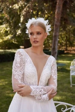 Robe De Mariée Princesse Col V 4 Robe De Mariée Princesse Col V -Soiree Blanche Boutique IMG 9543202