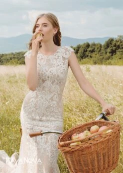 Robe De Mariée Sirène Dentelle Florale Blanche 4 Robe De Mariée Sirène Dentelle Florale Blanche -Soiree Blanche Boutique Kelly202