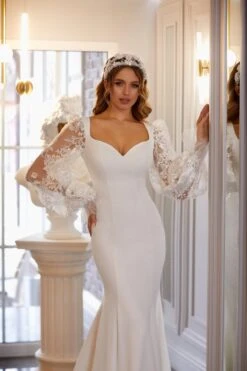 Robe De Mariée Sirène Elégante Blanche -Soiree Blanche Boutique Leire13