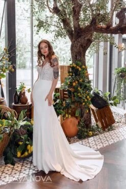 Robe De Mariée Sirène Bohème -Soiree Blanche Boutique Lia1