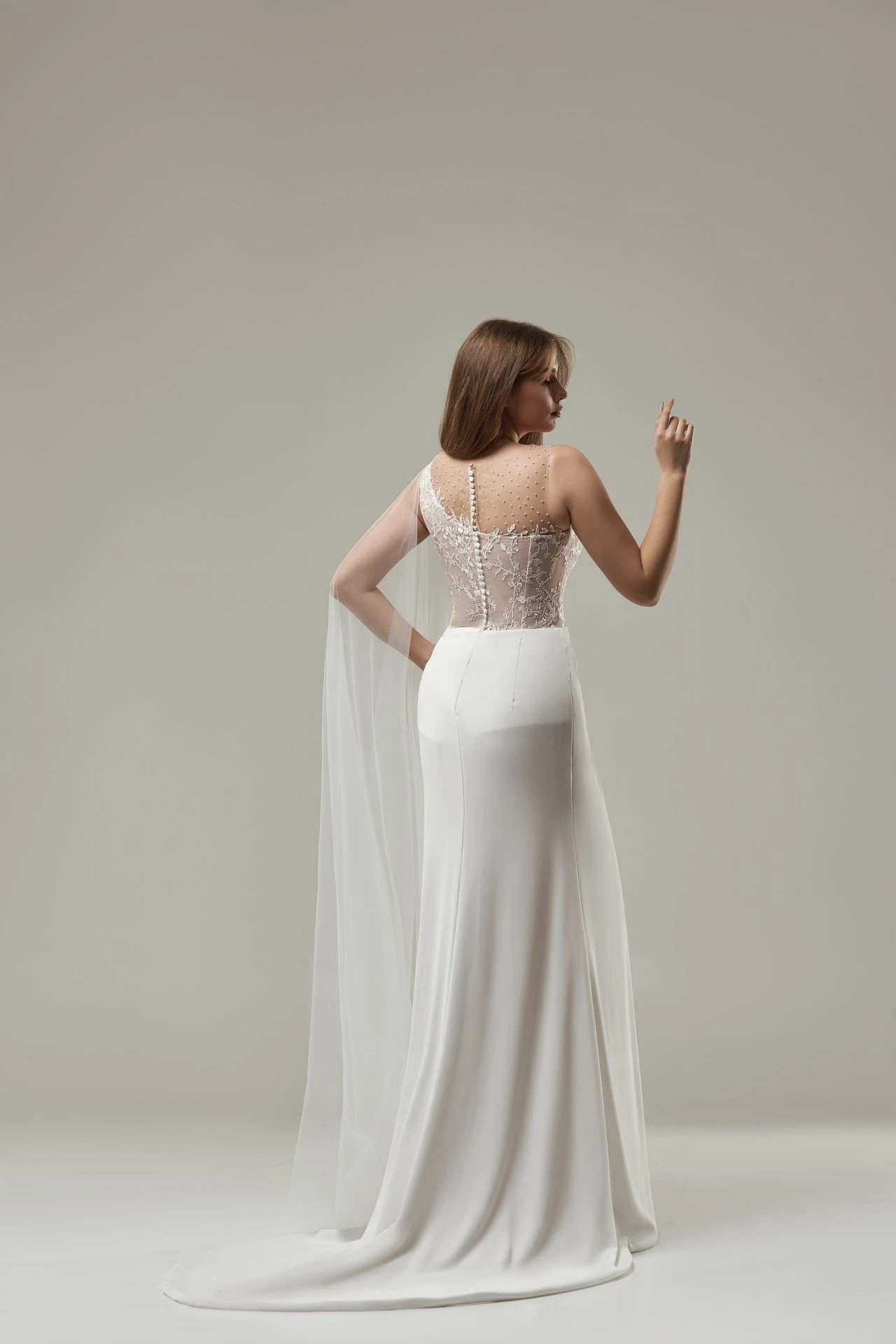 Robe De Mariée Sirène Asymétrique Blanche Robe De Mariée Sirène Asymétrique Blanche -Soiree Blanche Boutique Litzy1