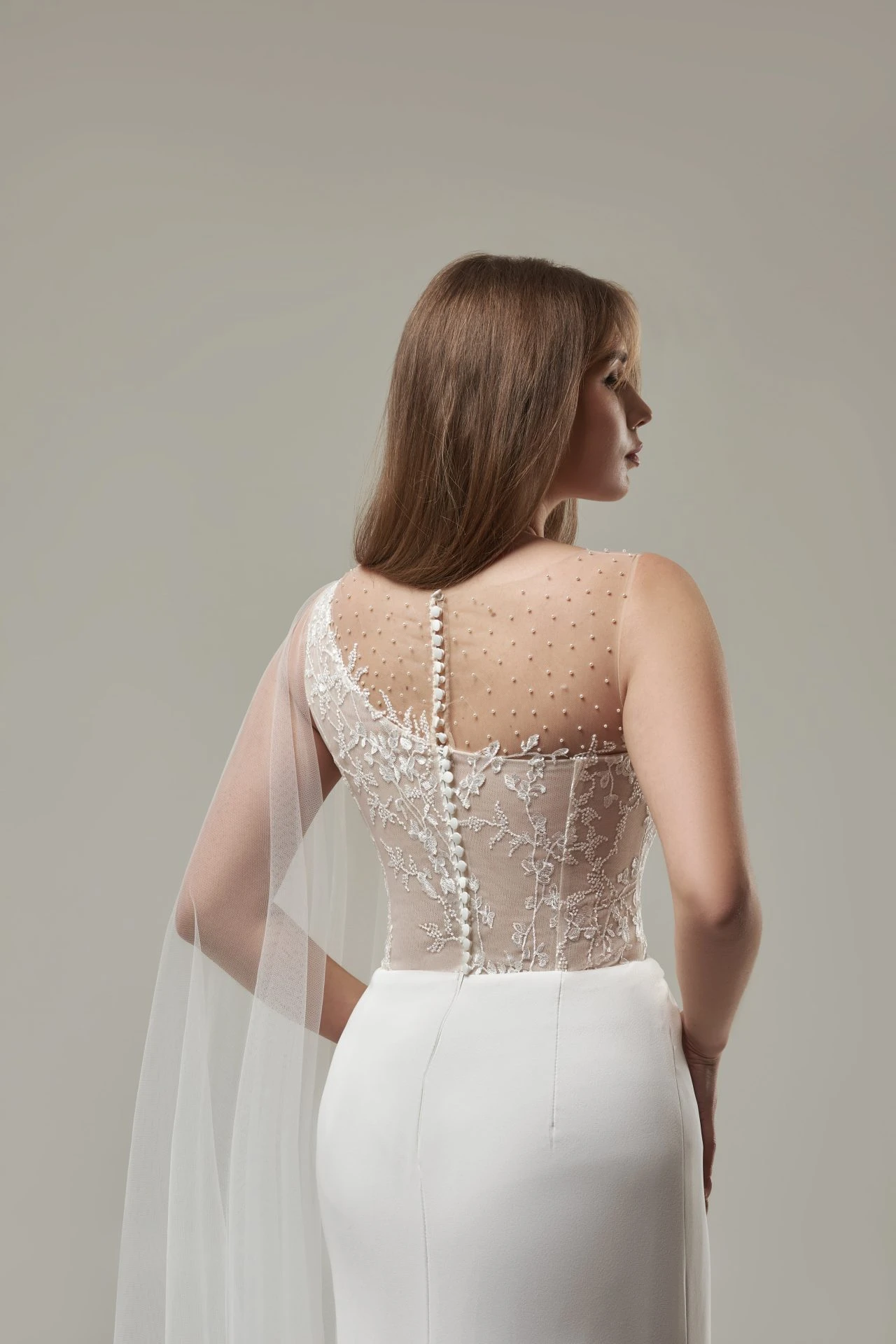 Robe De Mariée Sirène Asymétrique Blanche Robe De Mariée Sirène Asymétrique Blanche -Soiree Blanche Boutique Litzy2