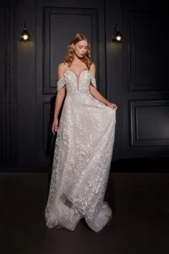 Robe De Mariée Romantique Bohème A Dentelle -Soiree Blanche Boutique Margaux2