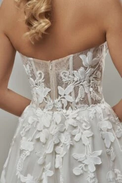 Robe De Mariée Bustier Dentelle 5 Robe De Mariée Bustier Dentelle -Soiree Blanche Boutique Matia4