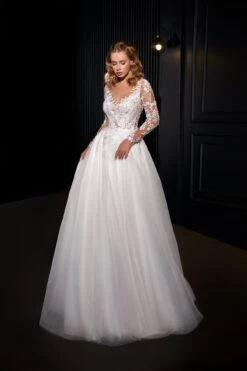 Robe De Mariée Manche Longue Dentelle -Soiree Blanche Boutique Melina2