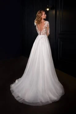 Robe De Mariée Manche Longue Dentelle -Soiree Blanche Boutique Melina6