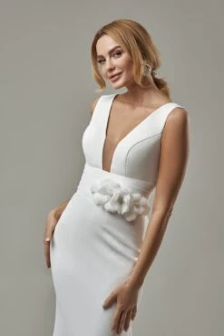 Robe De Mariée Sirène Bohème Blanche -Soiree Blanche Boutique Nazaria1