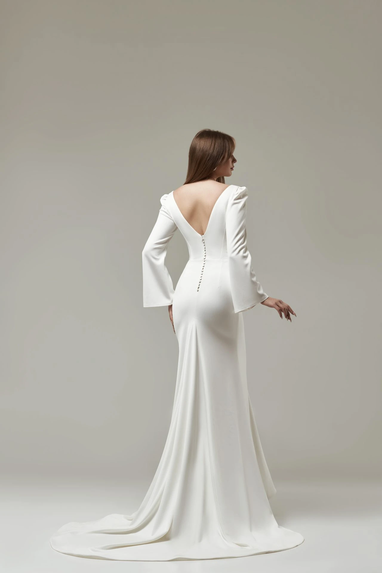 Robe De Mariée Sirène Manches Longues Détachables Blanche Robe De Mariée Sirène Manches Longues Détachables Blanche -Soiree Blanche Boutique Polonia2