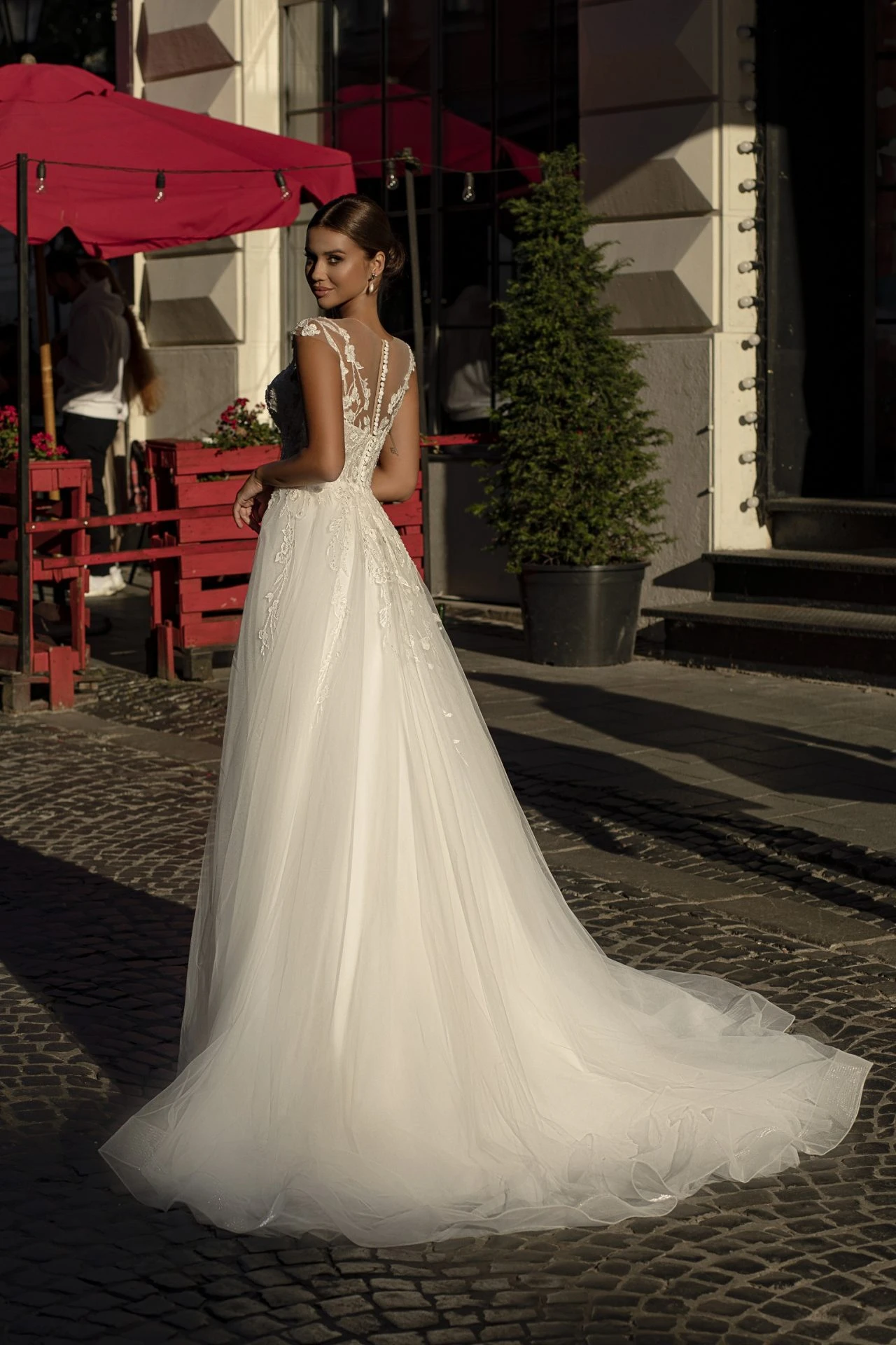 Robe De Mariée Dentelle Florale Fine Robe De Mariée Dentelle Florale Fine -Soiree Blanche Boutique Robe De Mariee Dentelle Florale Fine dos