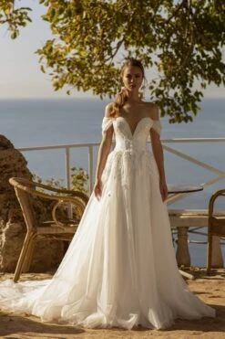 Robe De Mariée Princesse Manches Tombantes Blanche -Soiree Blanche Boutique Robe De Mariee Princesse Manches Tombantes Blanche