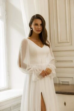 Robe De Mariée Simple Pour Mariage Civil 4 Robe De Mariée Simple Pour Mariage Civil -Soiree Blanche Boutique Robe De Mariee Simple Pour Mariage Civil zoom