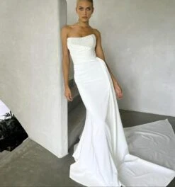 Robe De Mariée Sirène De Luxe Blanche -Soiree Blanche Boutique Robe De Mariee Sirene De Luxe Blanche