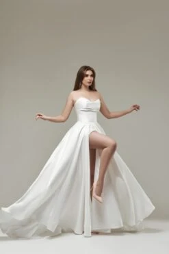 Robe De Mariée Fendue -Soiree Blanche Boutique Socorro1
