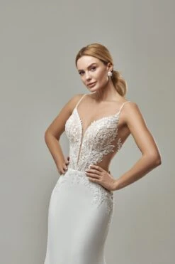 Robe De Mariée Sirène Fluide Blanche -Soiree Blanche Boutique Timotea1