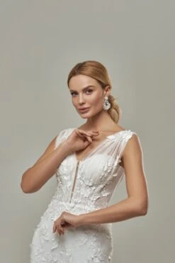 Robe De Mariée Sirène Champêtre Blanche -Soiree Blanche Boutique Zenona1