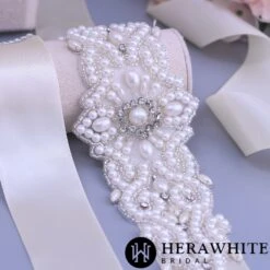 Ceinture De Mariage Perlée 5 Ceinture De Mariage Perlée -Soiree Blanche Boutique abca431a41