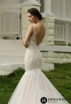 Robe De Mariée Trompette En Dentelle Perlée Et Tulle -Soiree Blanche Boutique b2d4456441 scaled 1