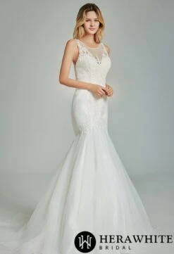 Robe De Sirène Formelle Avec Broderies -Soiree Blanche Boutique b40ef0eb75