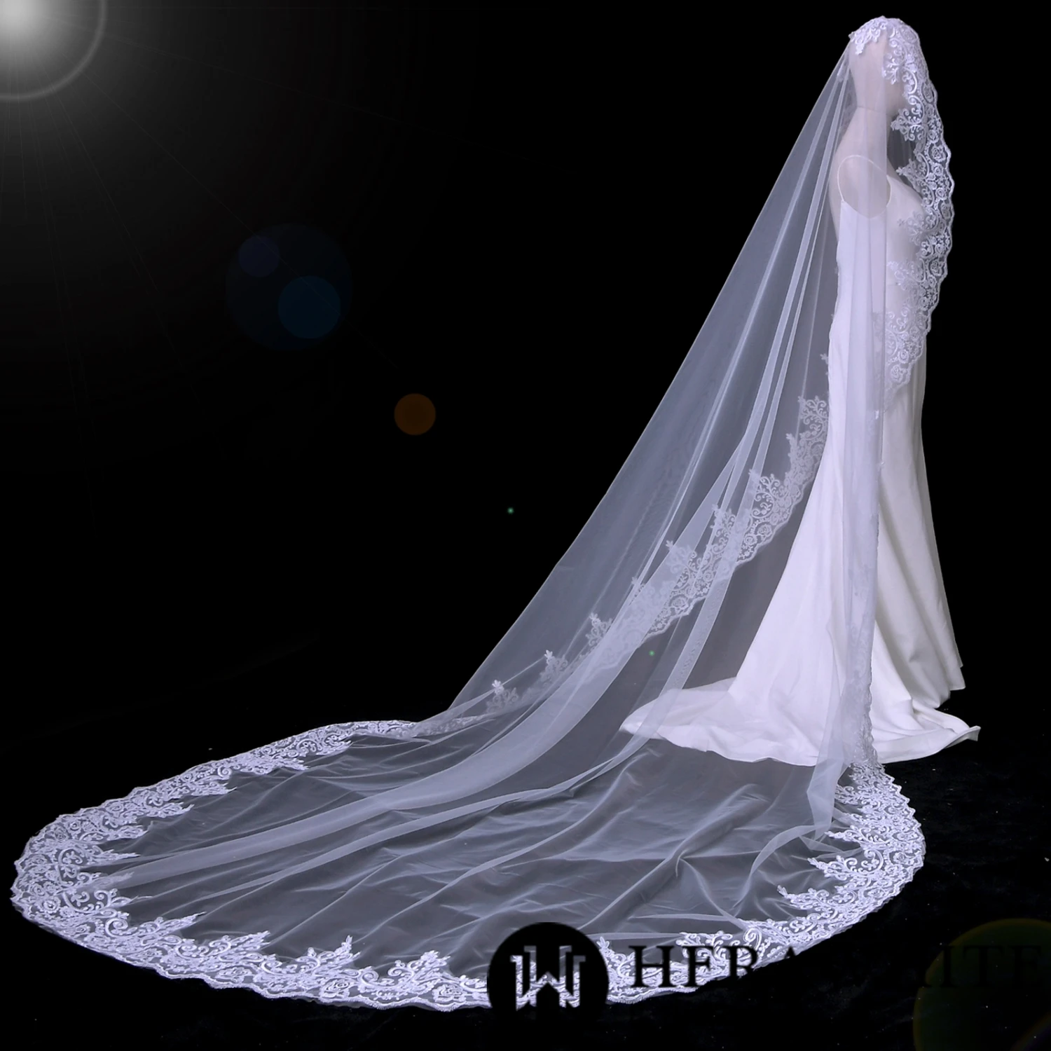 Long Voile de Mariée Dentellé Long Voile De Mariée Dentellé -Soiree Blanche Boutique cd58f7e9ae