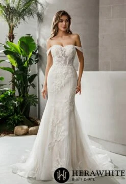 Robe De Mariée Romantique à Encolure En Demi-cercle Et Corsage Dentellé -Soiree Blanche Boutique dad3d7ad34