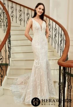 Robe De Mariée Trompette à Décolleté En V Plongeant -Soiree Blanche Boutique e088e03408