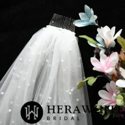 Voile De Mariée Court A Perles 5 Voile De Mariée Court A Perles -Soiree Blanche Boutique f613d6a9eb