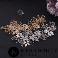 Serre Tête De Mariée Feuille D’Or -Soiree Blanche Boutique fbbd352d44