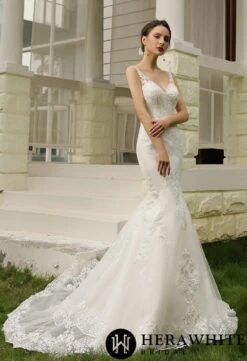 Robe De Mariée Fourreau Ajustée à Double Traîne -Soiree Blanche Boutique fd7ee85781