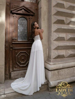 Robe De Mariée Bustier Séduisant Et Jupe Fendue 4 Robe De Mariée Bustier Séduisant Et Jupe Fendue -Soiree Blanche Boutique wholesale Wedding dress Lady Di Bride 504 3 scaled 1
